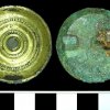 A copper-alloy saucer brooch